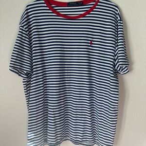 Polo by Ralph Lauren Blue and White Striped Tee